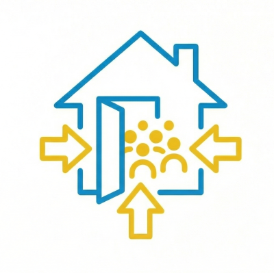 Communities with a large flow of IDPs icon